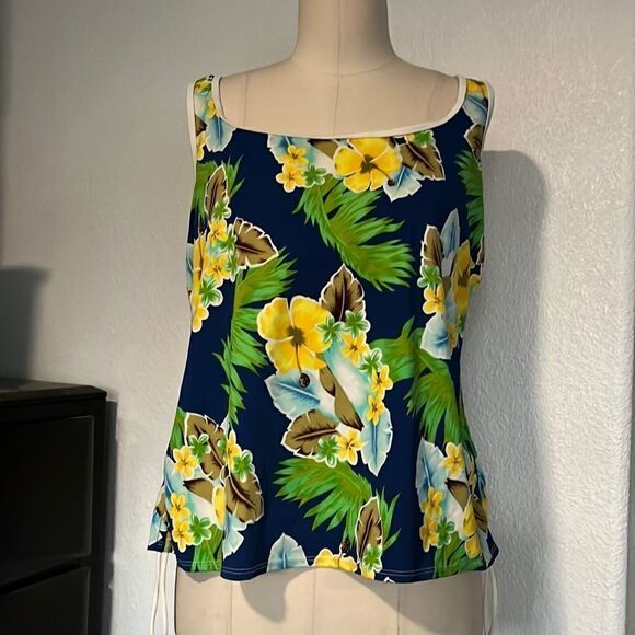 Cazimi tankini floral swimsuit tank top Sz-18W - Picture 1 of 11